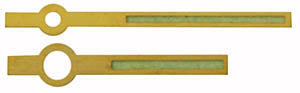 Gruen® Pair of Hands HD-GRU85 , yellow baton luminous, length of min hand 13.00 mm (click here to see the calibers)