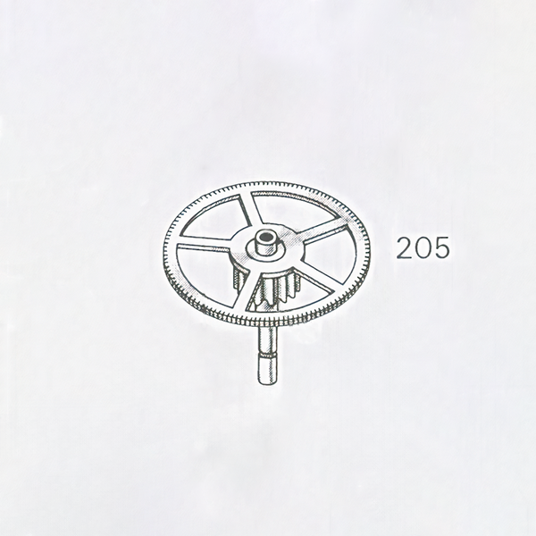 Jaeger LeCoultre® calibre # 916 centre wheel and pinion, drilled, with canon pinion