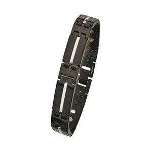 MBB680 Black Plated 12mm Steel Magnetic Bracelet (11621560783)