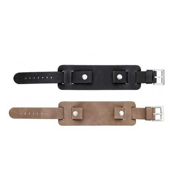 Flat Thick Leather Cuff Watch Band (9318844420)