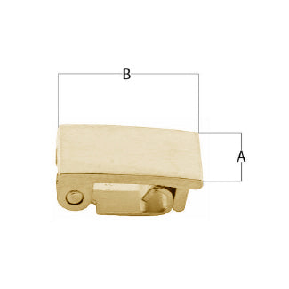 Open End Solid Top Yellow Plated Stainless Steel Single Channel Foldover Buckle (534157328418)