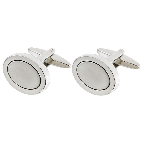 Oval Cufflink with Brushed Center (9318924228)