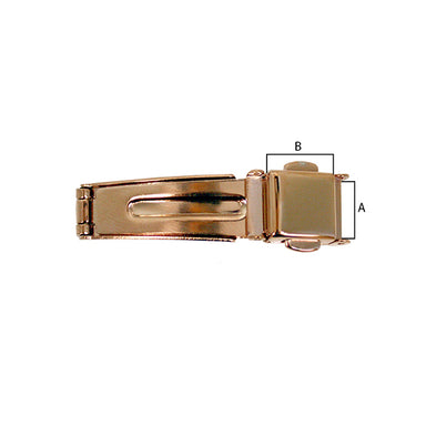 Rose Gold Plated 3 Fold Double Buckles with Button Release (535243685922)
