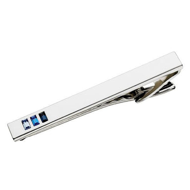 Polished Steel with 3 Coloured Crytals Tie Bar (9318978180)