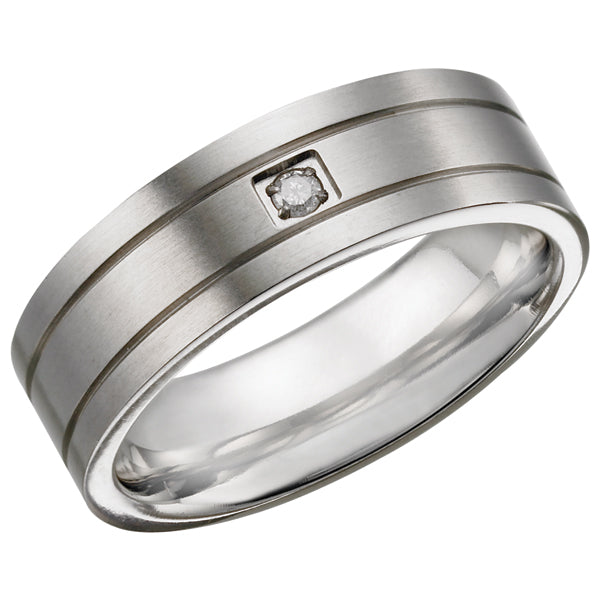 Titanium Ring with Diamond TR14 (9318989508)