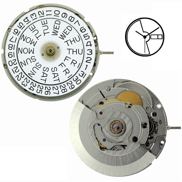 ETA 2836 2 Automatic with Day Date Watch Movement