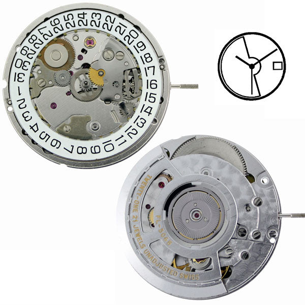 ETA 2892-A2 Automatic with Date Watch Movement - Main Image