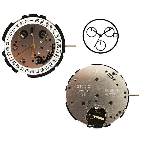 ETA G10-212 Calendar 3 Watch Movement (9346061700)