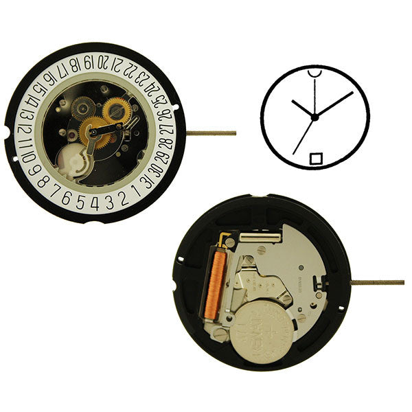 RL515 4 Hands GMT Date 6 Watch Movement – Perrin Supply Ltd