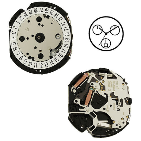 VD53 Date 6 SII Quartz Watch Movement (9346164356)