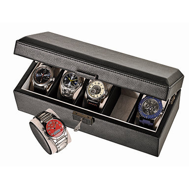 Black Leatherette Watch Box WB-305 (1535889702946)