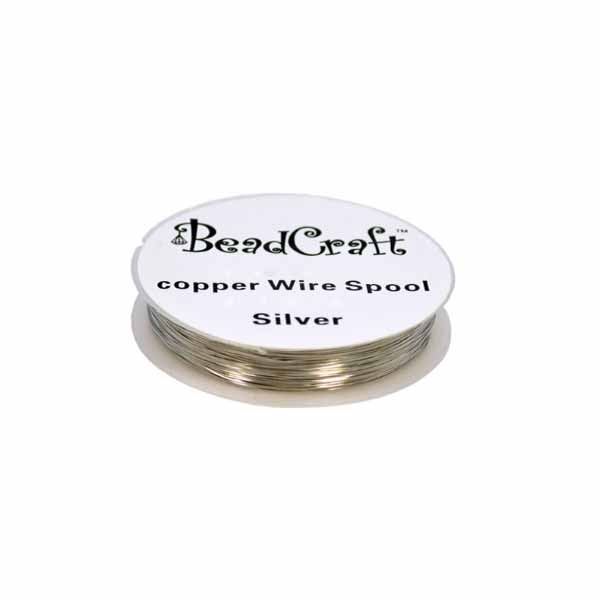 Artistic Copper Wire Flat Spools  - 20 Gauge (0.82mm) Silver