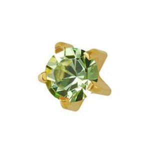 3 mm August Peridot Studs in Tiffany Setting - card of 12 pairs (553090875426)