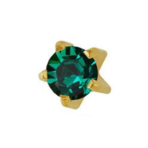3 mm May Emerald Studs in Tiffany Setting - card of 12 pairs (553066037282)