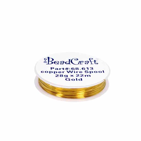 Artistic Copper Wire Flat Spools  - 24 Gauge (0.50mm) Gold