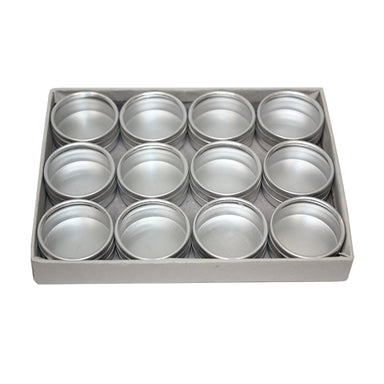 Round Aluminum Tins with Glass Top - 35mm x 12mm (3831439294498)