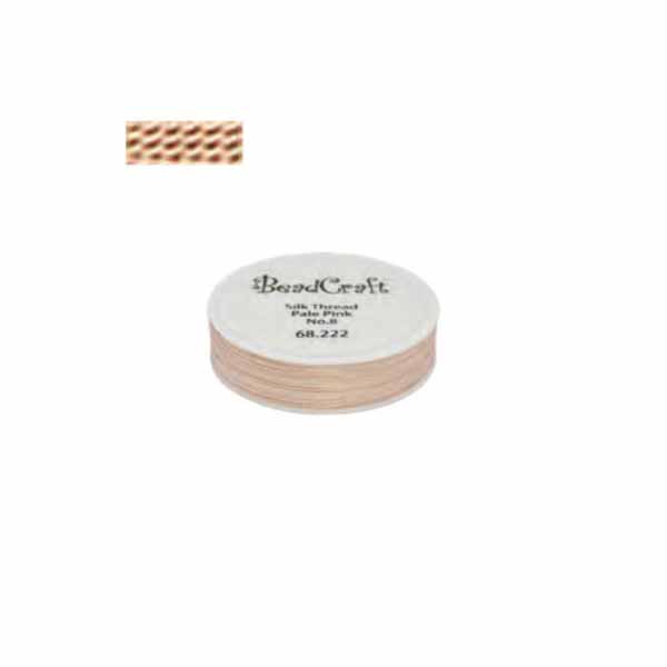 Silk Cord Flat Spools - #8 Pale Pink (0.42mm)