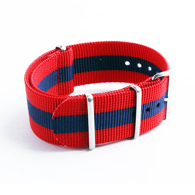 Red & Blue 10.5 Inch Long Military Style Nylon Watch Straps (10119141135)