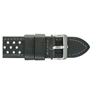 Thick Black Leather Watch Strap (9602714447)