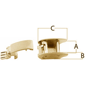 Yellow Plated Stainless Steel 2 Part Sliding Buckle (534198812706)